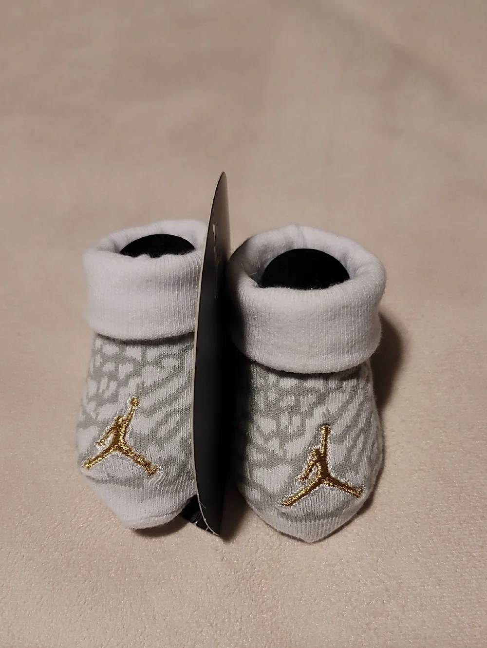 🖤 2pr Baby's First Air Jordan Nike Booties in White/Gray and Black/Gray NB-6M🖤